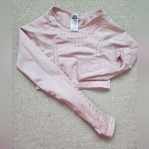 Gymshark Pink Cropped Long Sleeve Size M